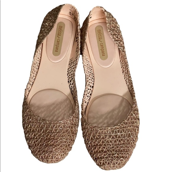 Melissa Campana Papel VII - Rose Gold Glitter size 8USA - Picture 1 of 12